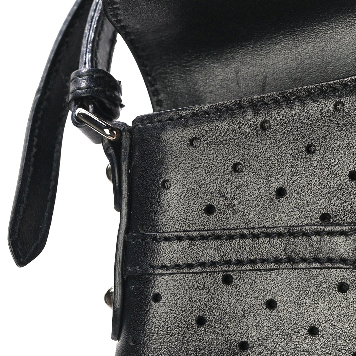 Calfskin Perforated GG Pochette Black