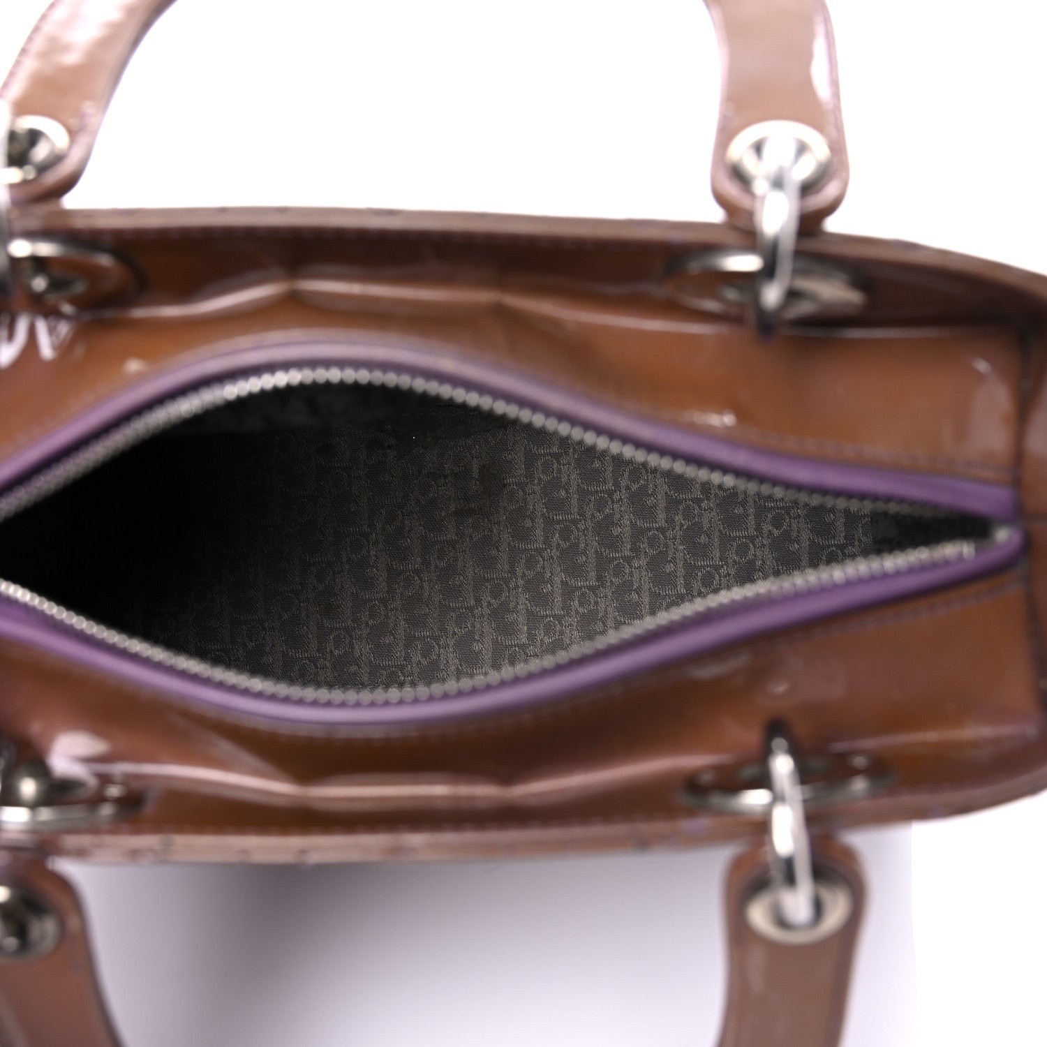 Christian Dior Patent Cannage Medium Lady Dior Brown 5 of 20
