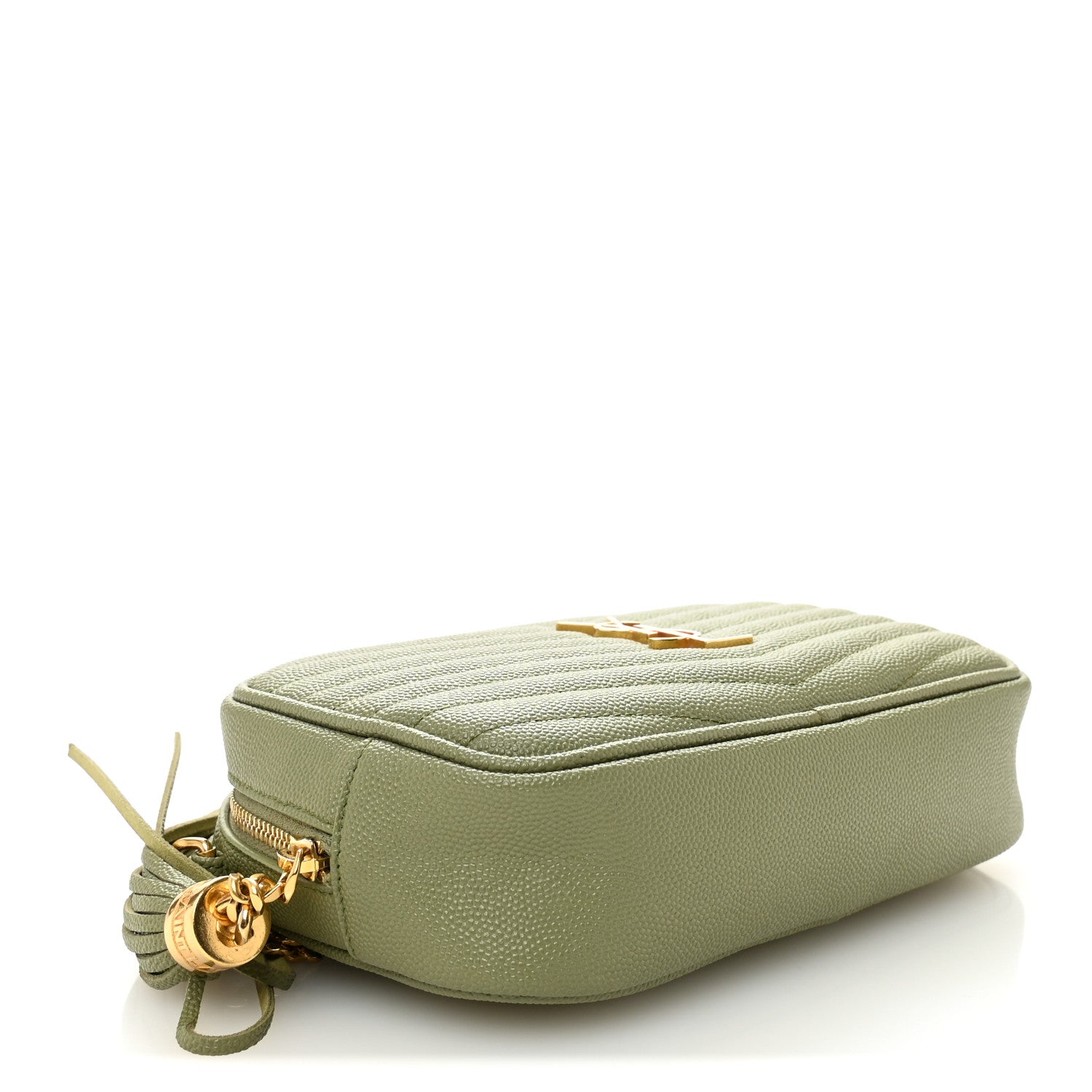 Saint Laurent Grain De Poudre Matelasse Monogram Mini Lou Camera Bag Light Sage 4 of 11