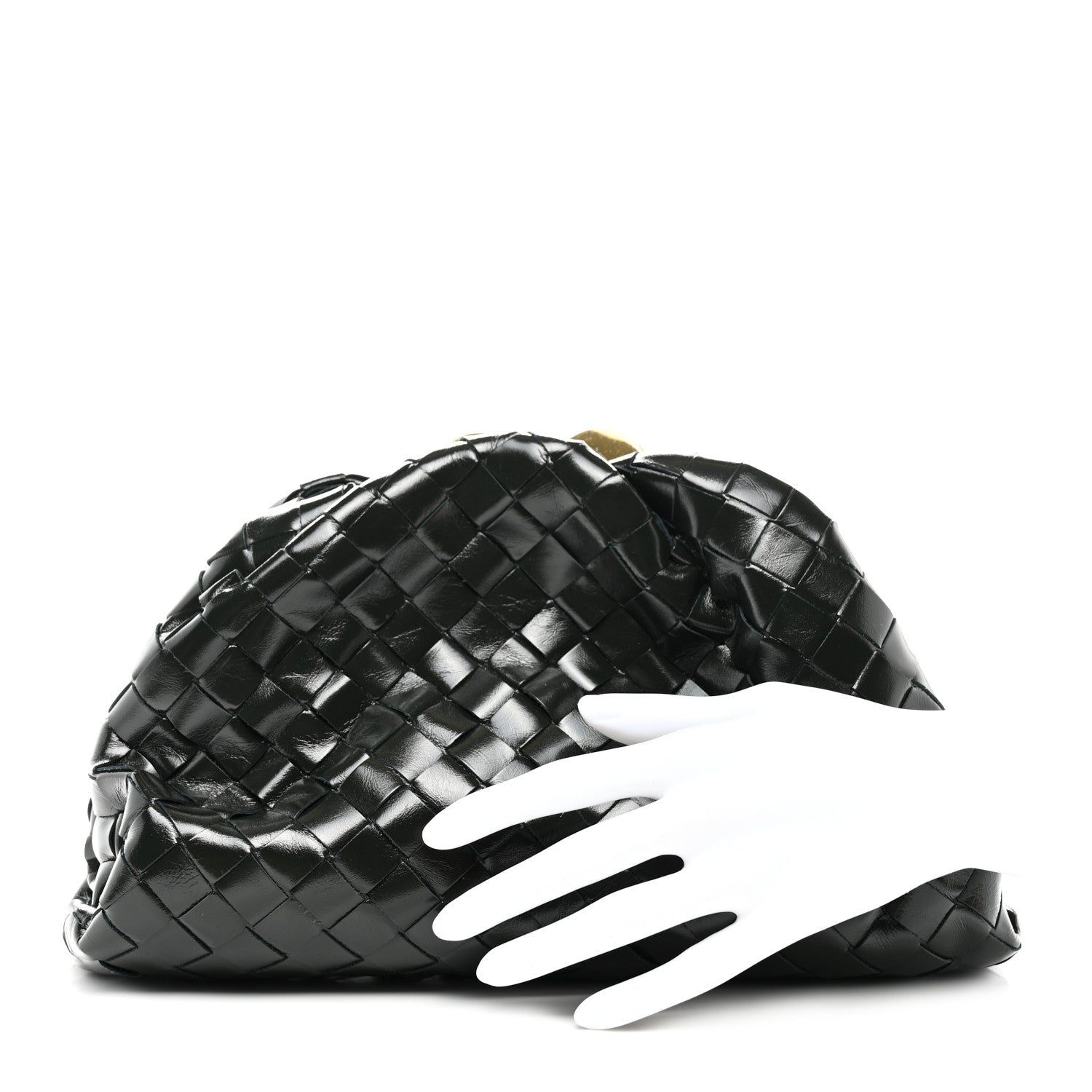 Bottega Veneta Patent Nappa Intrecciato Teen Jodie Pouch Dark Green 2 of 7