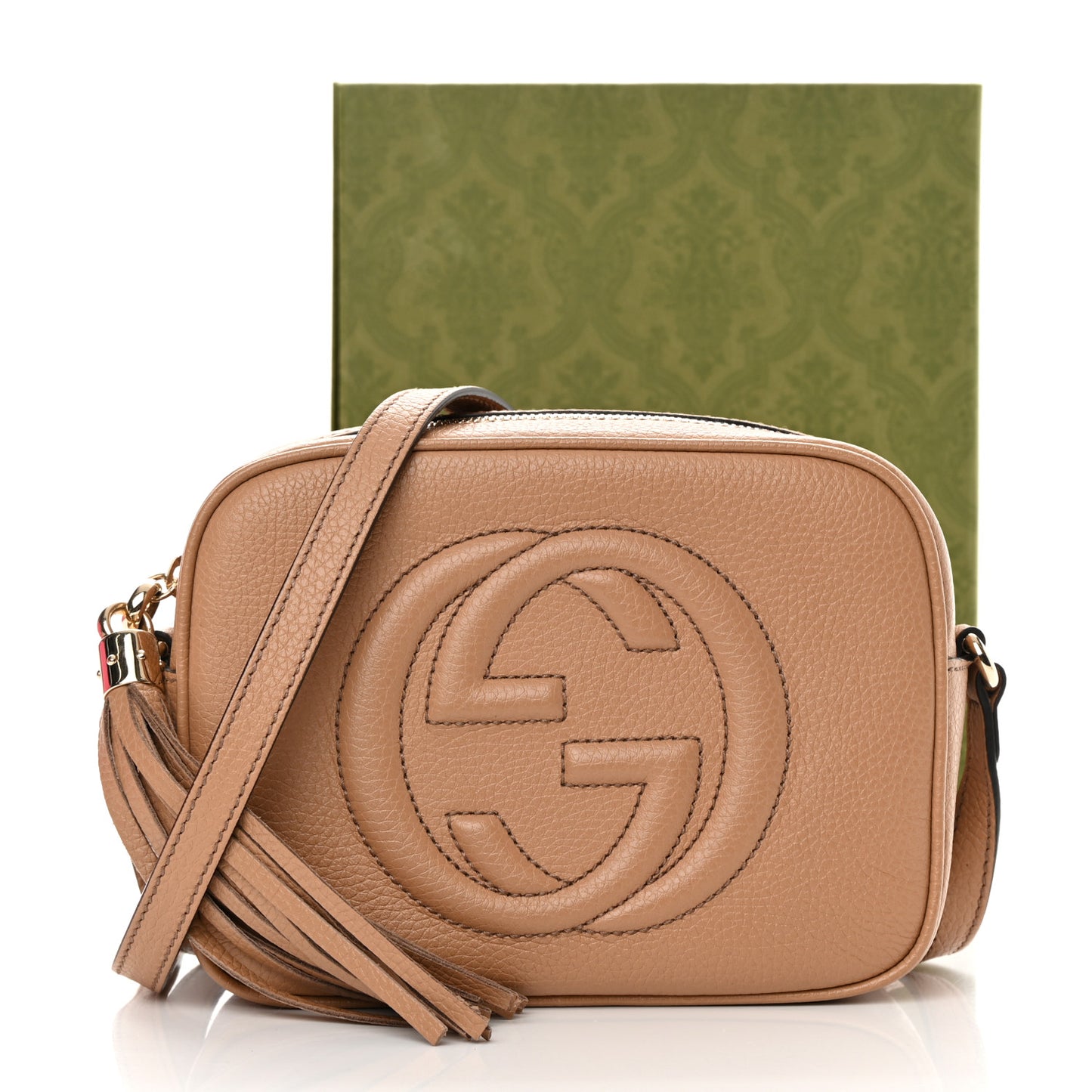 Pebbled Calfskin Small Soho Disco Bag Camelia
