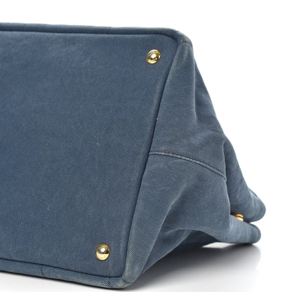 Prada Canvas Canapa Logo Tote Blue 12 of 18