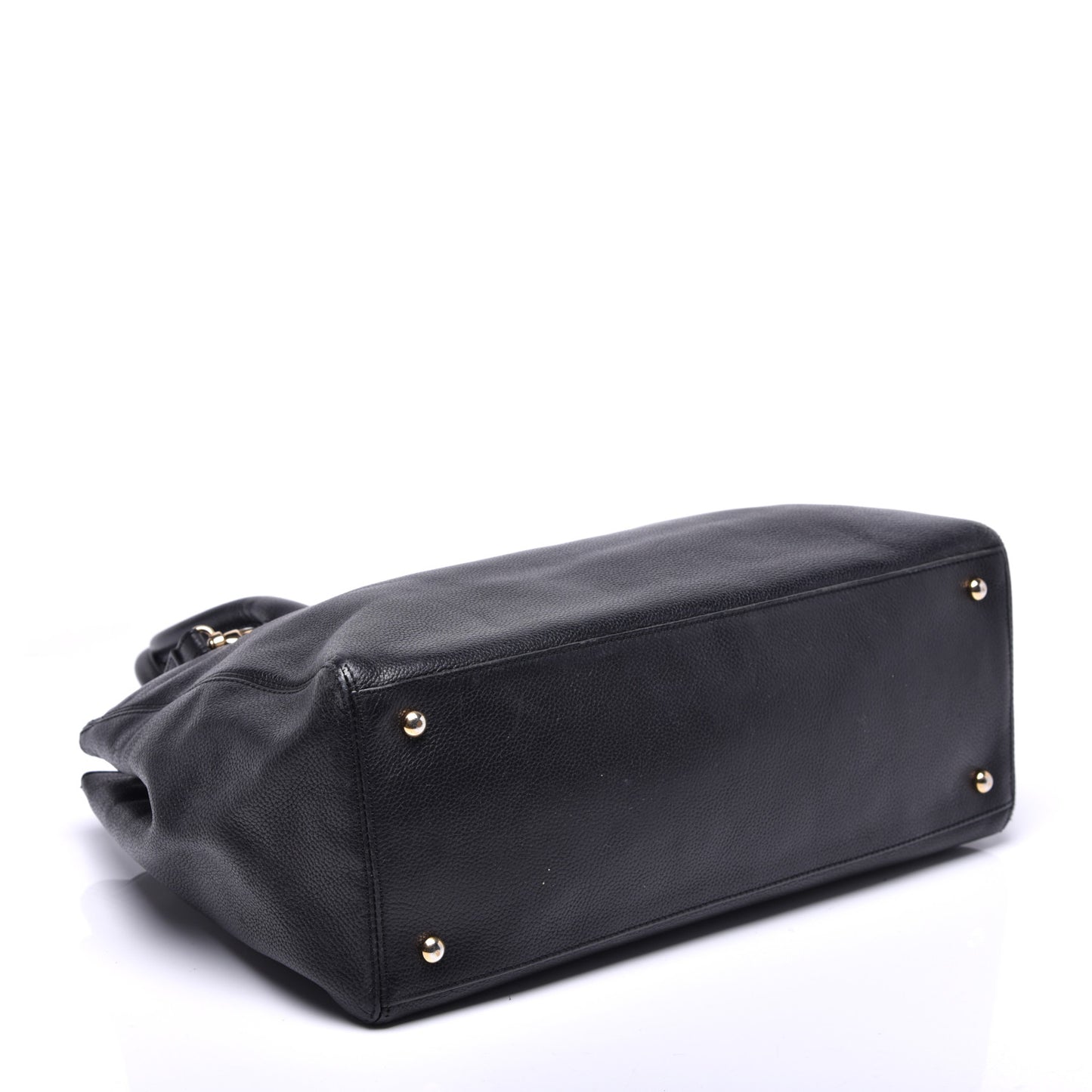 Calfskin Cerf Executive Shopper Tote Black