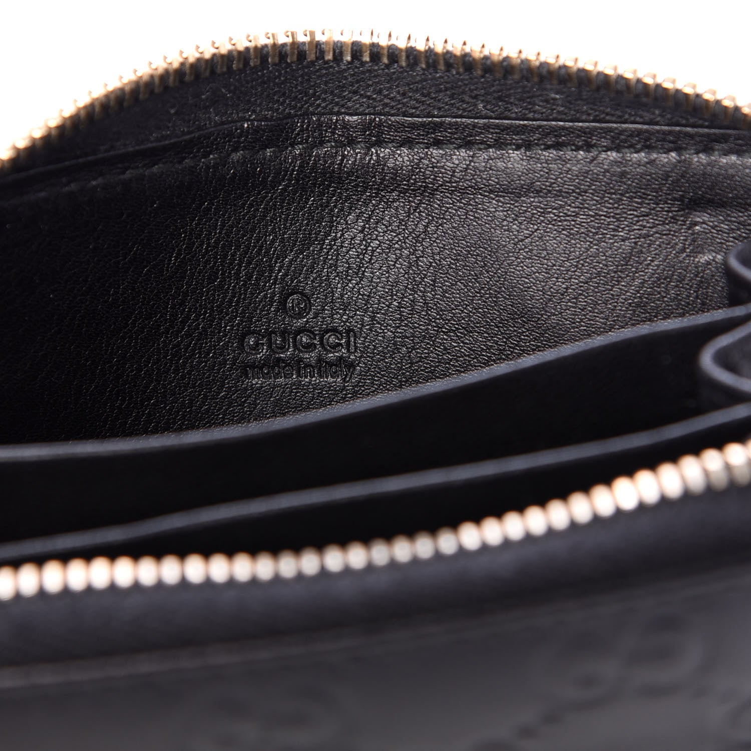 Gucci Guccissima Zip Around Card Case Black 6 of 8
