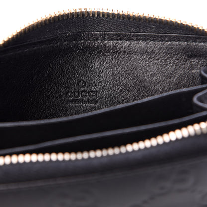 Gucci Guccissima Zip Around Card Case Black 6 of 8