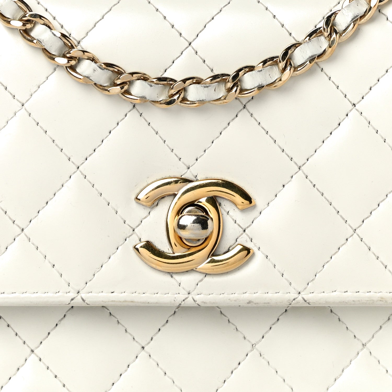 Chanel Glazed Calfskin Quilted Small Flap White 8 of 19