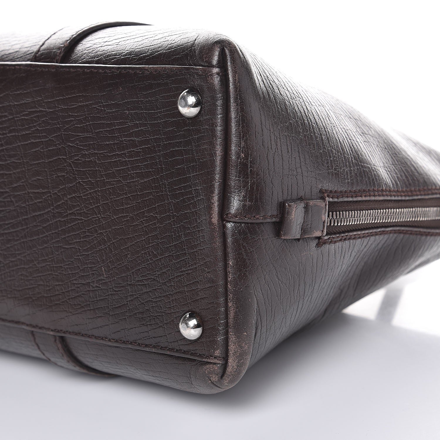 Gucci Textured Calfskin Shoulder Bag Dark Brown 12 of 12