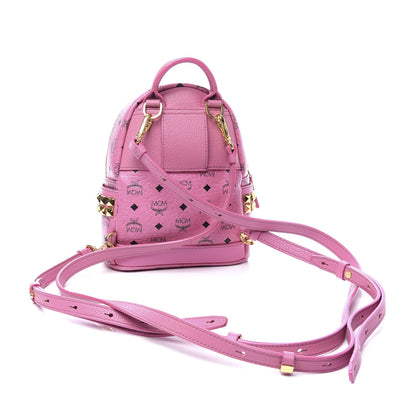MCM Visetos Side Stud Mini Stark Backpack Pink 2 of 8