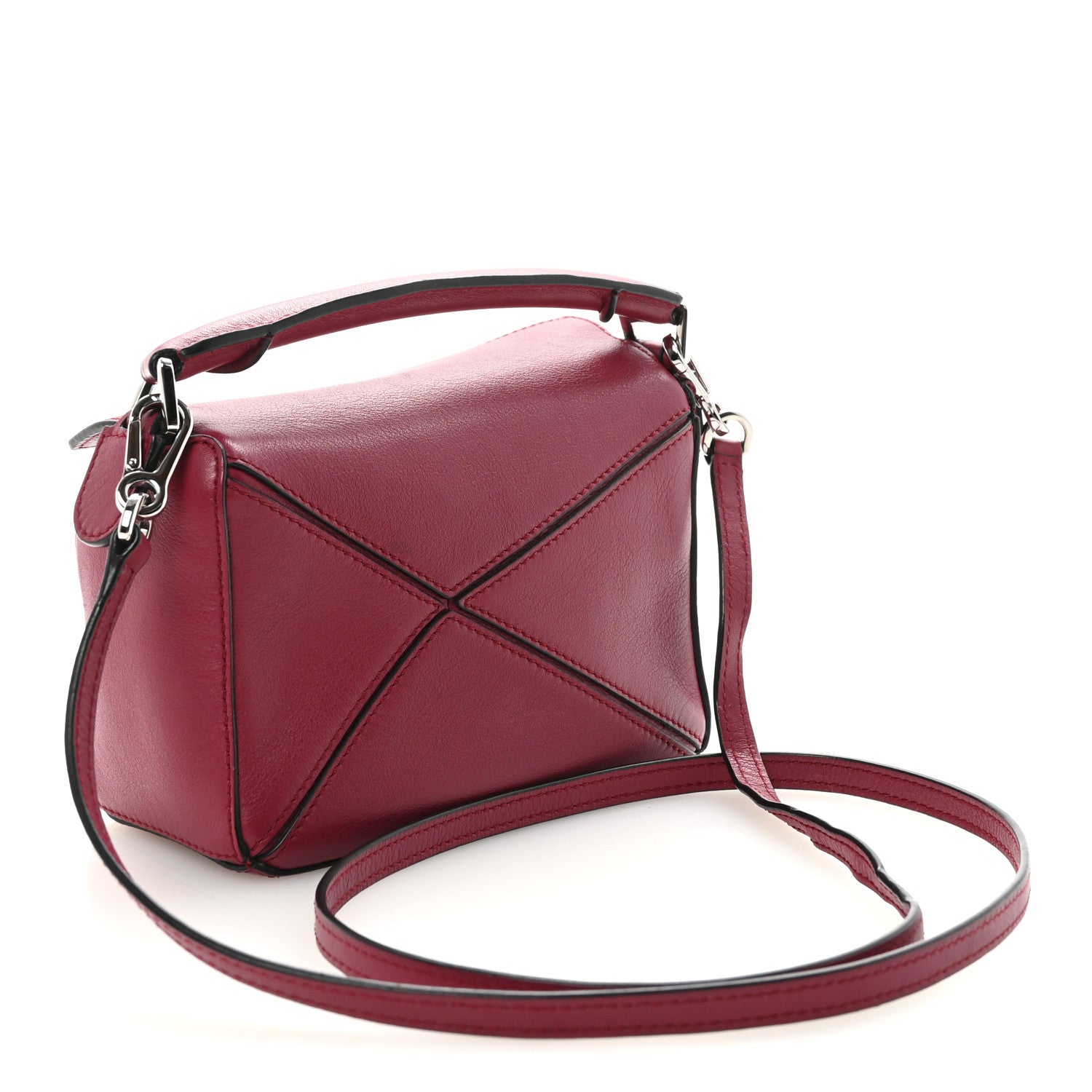 Loewe Calfskin Mini Puzzle Bag Wine 1867509 – FASHIONPHILE
