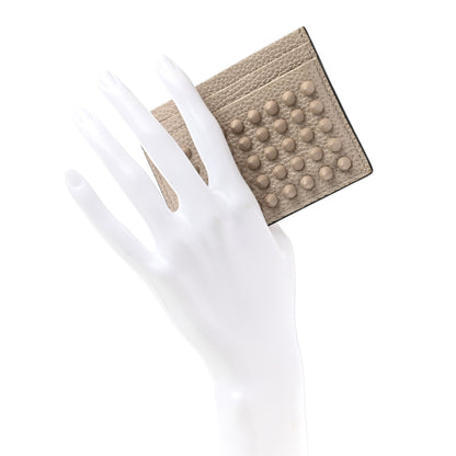 Christian Louboutin Calfskin Paris Spikes Kios Card Holder Cream 2 of 6