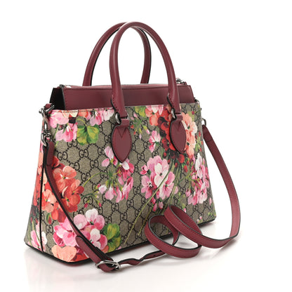 Gucci GG Supreme Monogram Blooms Small Zip Top Tote Beige Multicolor Dry Rose 3 of 11