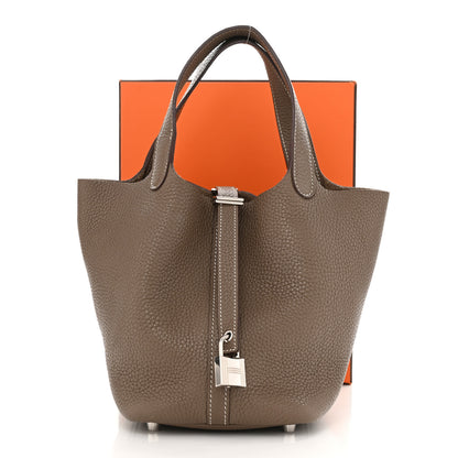 Hermes Taurillon Clemence Picotin Lock 18 PM Etoupe 11 of 11