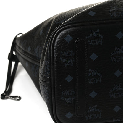 MCM Visetos Medium Liz Reversible Shopper Tote Black 7 of 20
