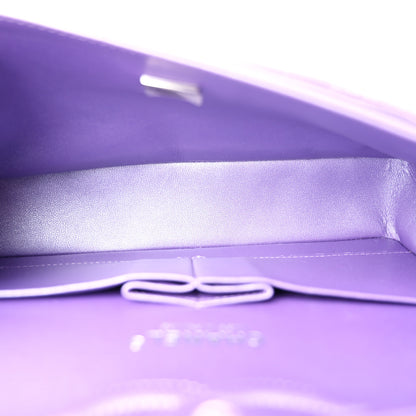 Chanel Metallic Lambskin Quilted Medium Double Flap Purple 5 of 11