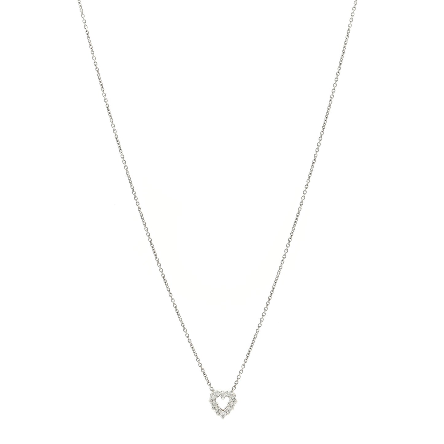 18K White Gold Diamond Tiny Treasures Heart Pendant Necklace
