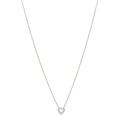 Roberto Coin 18K White Gold Diamond Tiny Treasures Heart Pendant Necklace 1 of 4