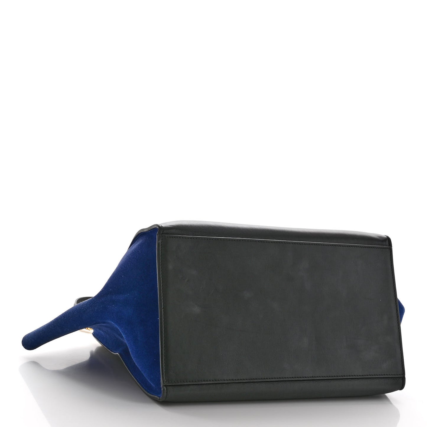 Calfskin and Suede Large Trapeze Tri-Color Cobalt
