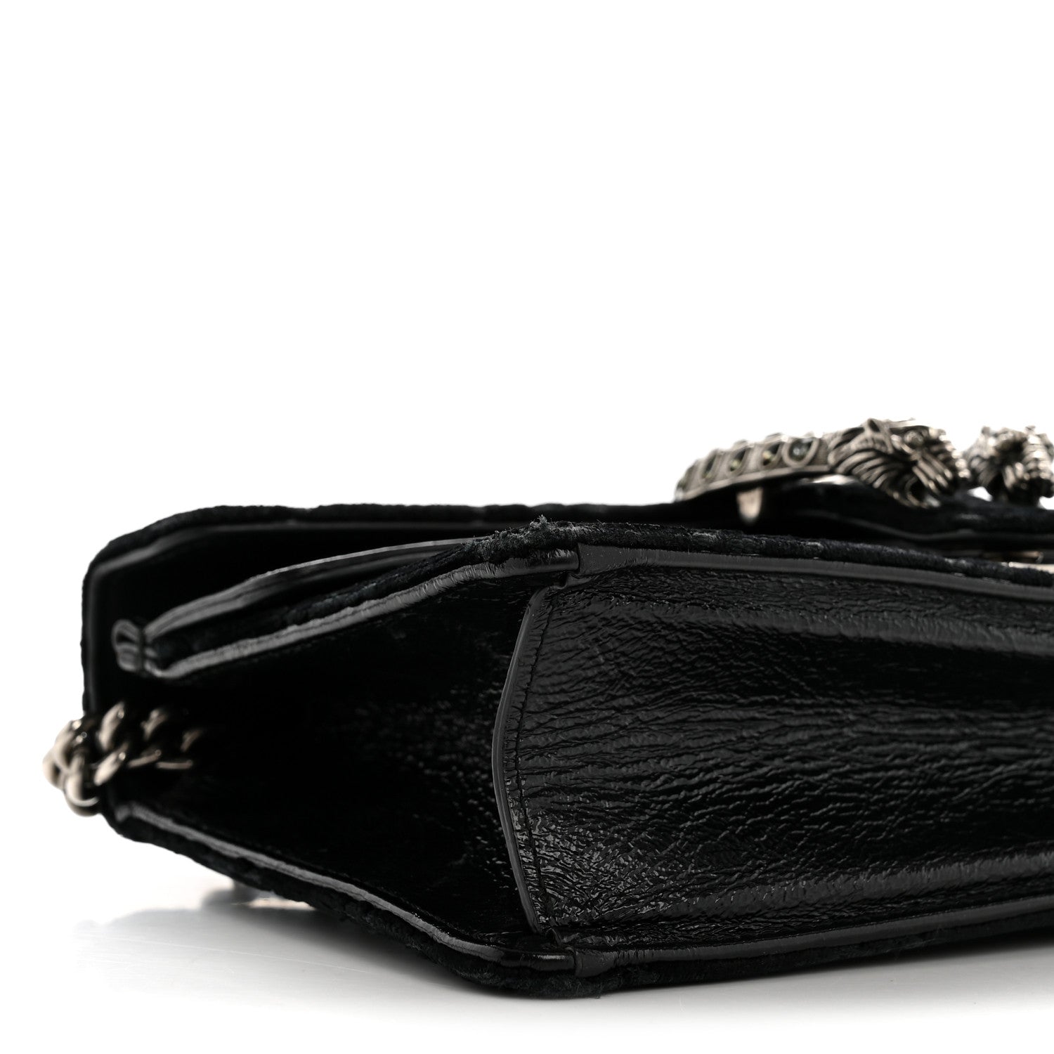 Gucci Velvet Skipper Crystal GG Monogram Small Dionysus Shoulder Bag Black Black Diamond 9 of 12