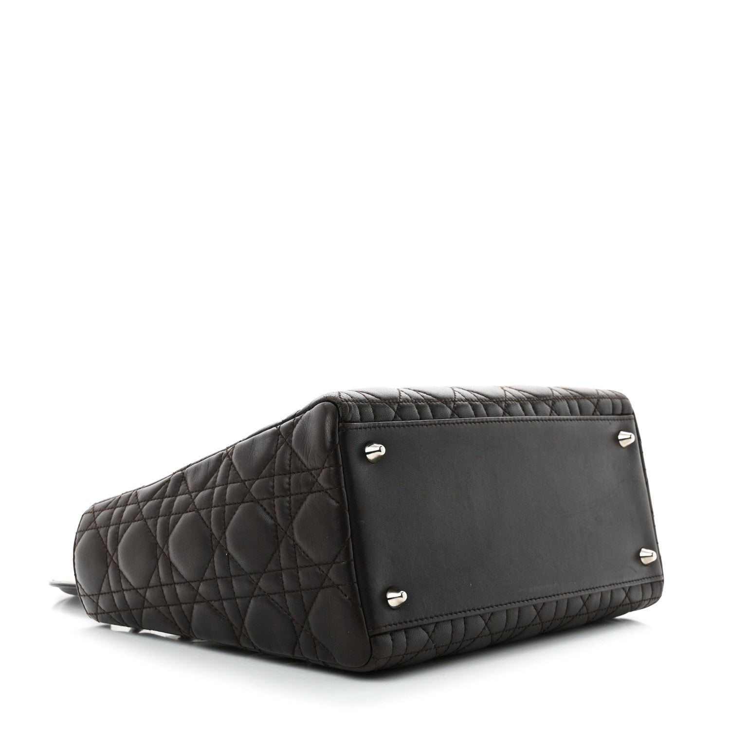 Christian Dior Lambskin Cannage Medium Lady Dior Dark Brown 3 of 12