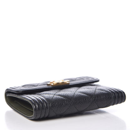 Chanel Caviar Quilted Compact Boy Wallet Black 4 of 10
