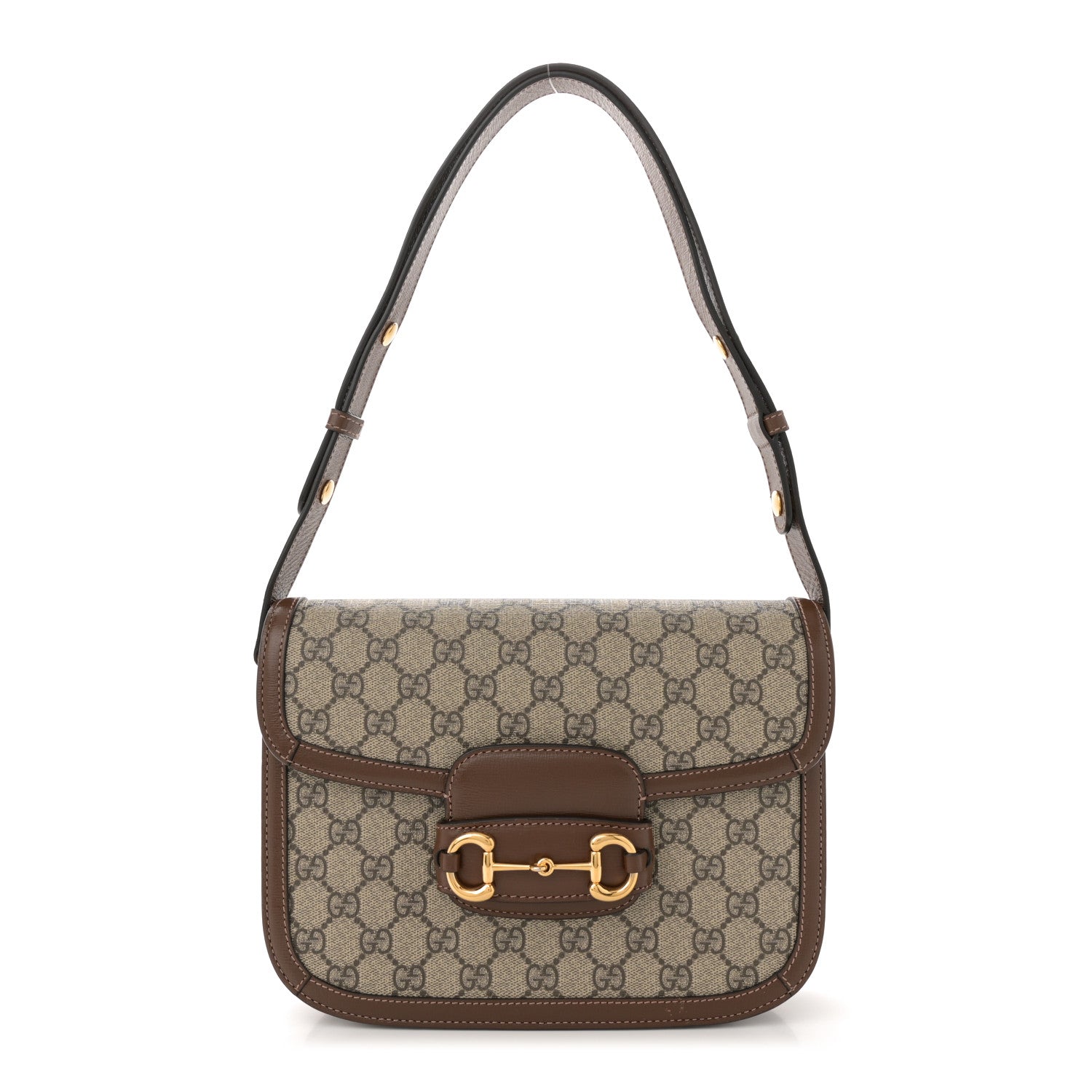 Gucci GG Supreme Monogram Horsebit 1955 Shoulder Bag Beige Brown Sugar 1 of 11