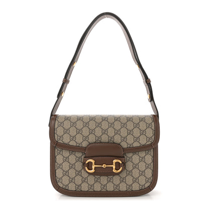 Gucci GG Supreme Monogram Horsebit 1955 Shoulder Bag Beige Brown Sugar 1 of 11