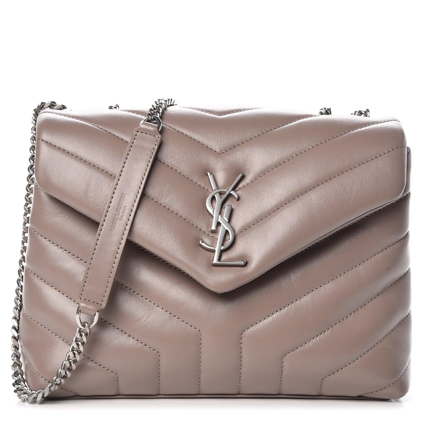 Calfskin Y Quilted Monogram Small Loulou Chain Satchel Mink