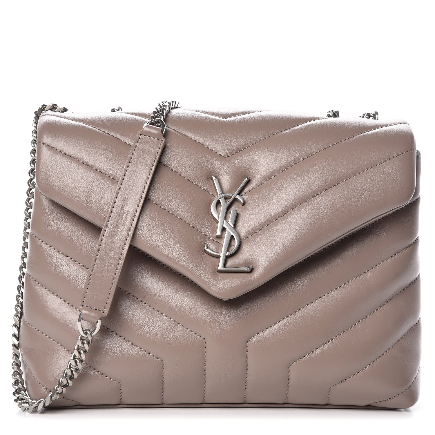 Saint Laurent Calfskin Y Quilted Monogram Small Loulou Chain Satchel Mink 1 of 11