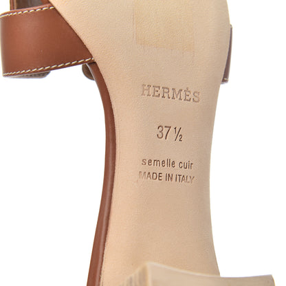 Hermes Calfskin Oasis Sandals 37.5 Gold 13 of 14