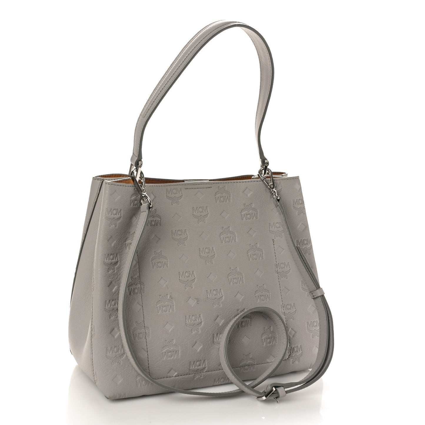 Calfskin Ottomar Monogram Sarah Medium Hobo Dove Grey