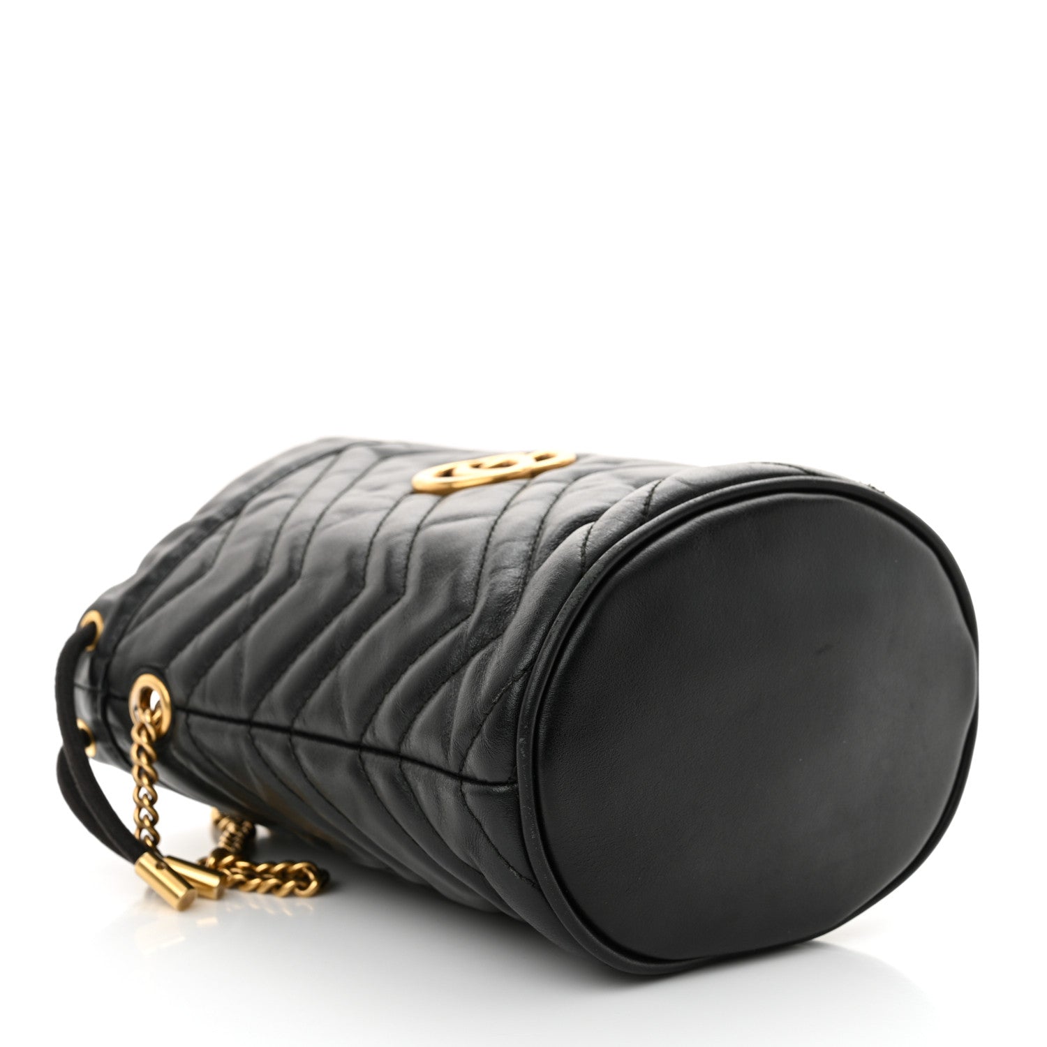 Gucci Calfskin Matelasse Mini GG Marmont 2.0 Bucket Bag Black 4 of 13