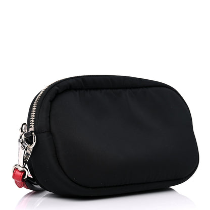 Prada Tessuto Nylon Double Pocket Wristlet Pouch Black Fuoco 2 of 7