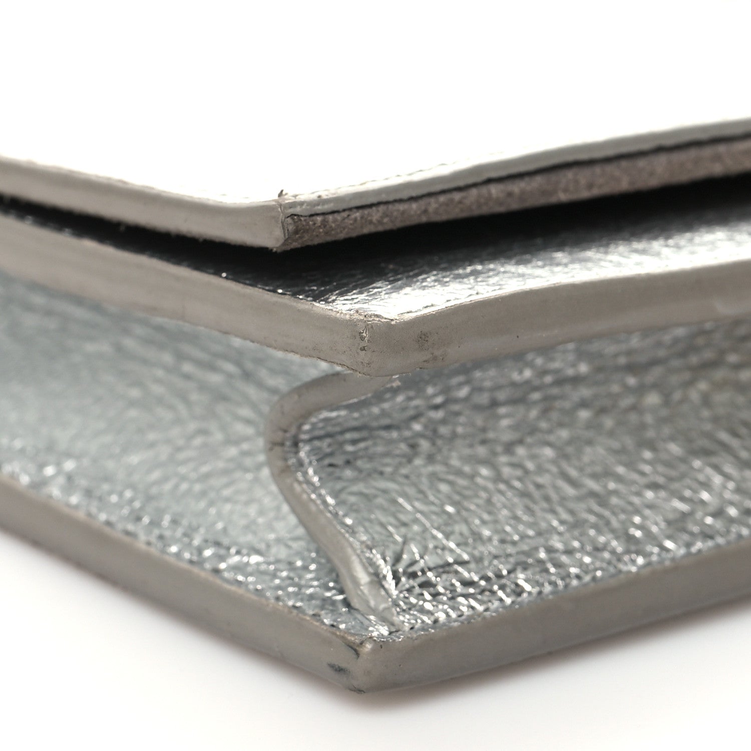 Saint Laurent Metallic Calfskin Kate Monogram Tassel Chain Wallet Silver 9 of 12