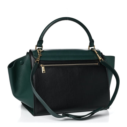 Celine Smooth Calfskin Medium Trapeze Bottle Green 2 of 14