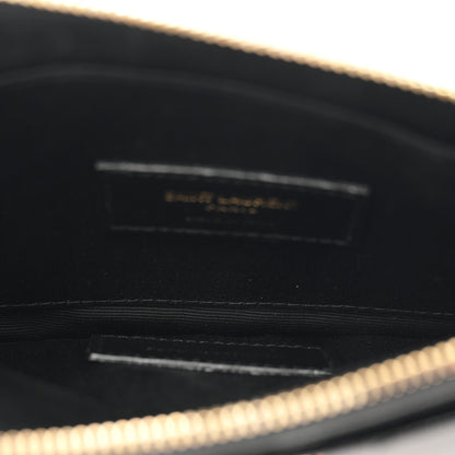 Saint Laurent Grain De Poudre Chevron Monogram Large Bill Pouch Black 5 of 8