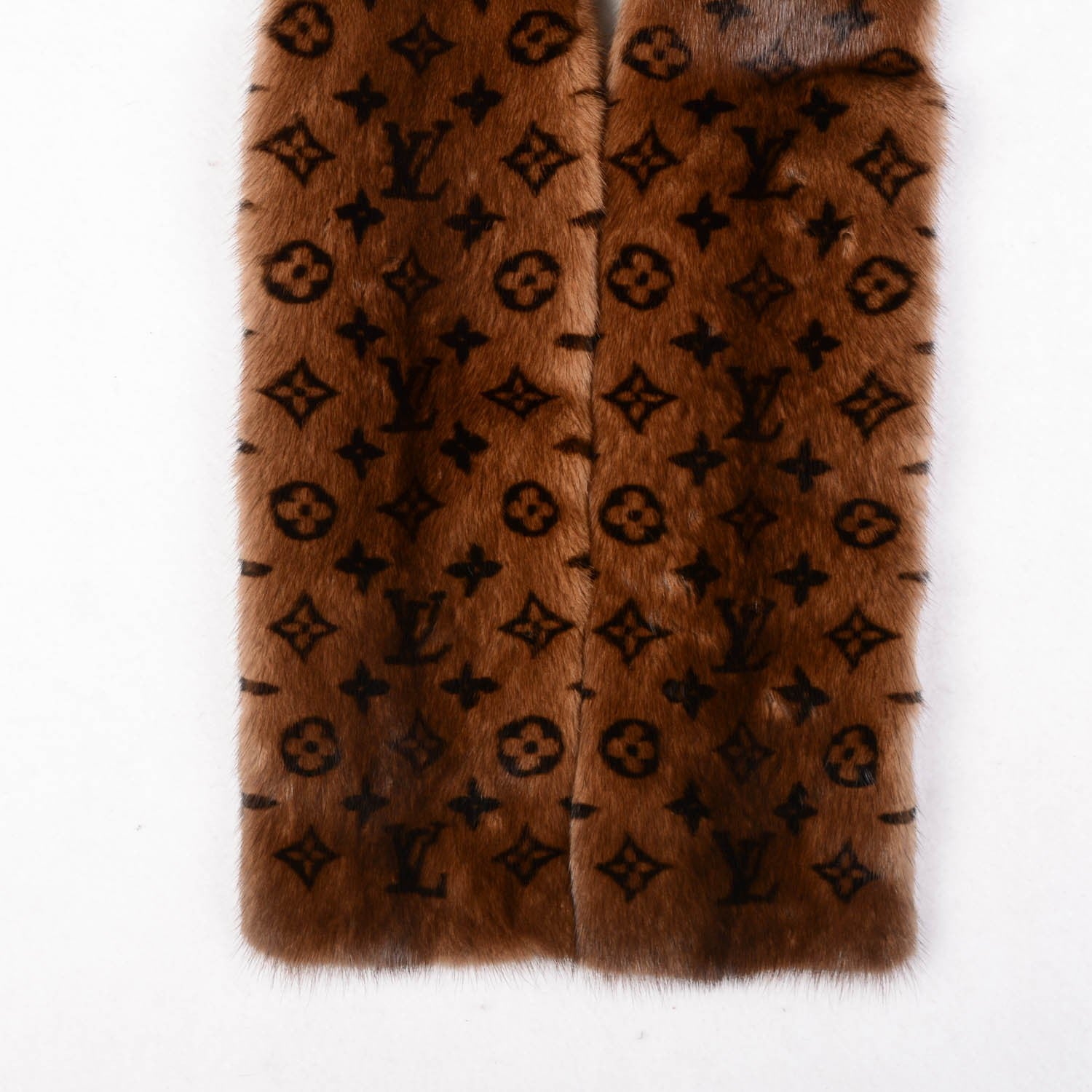 Louis Vuitton Monogram Mink Fur Scarf Stole Wrap 4 of 4