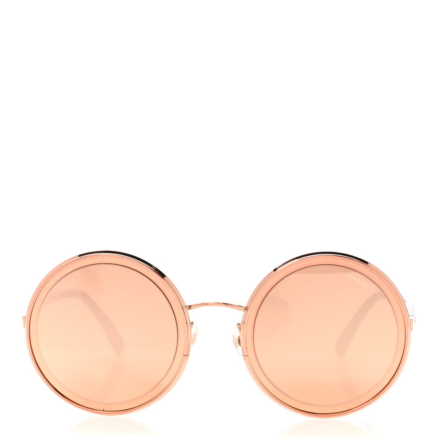 Metal Round Sunglasses 4226 Brown Rose Gold