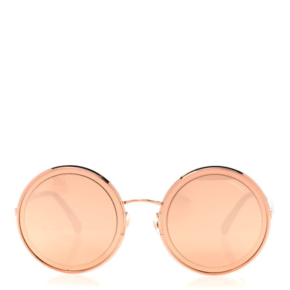 Chanel Metal Round Sunglasses 4226 Brown Rose Gold 2 of 8