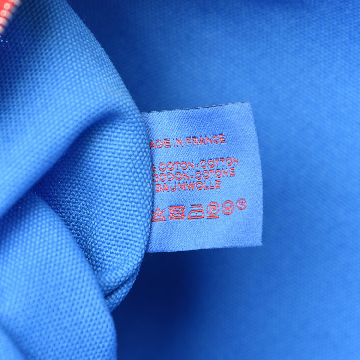 Hermes Cotton Canvas Birdie Mitsou Large Flat Case Azur 8 of 11