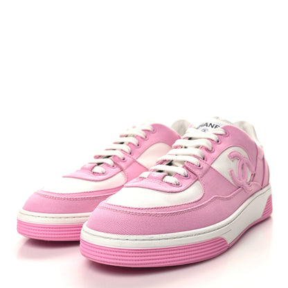 Chanel Cotton Sneakers 41 Pink White 3 of 8