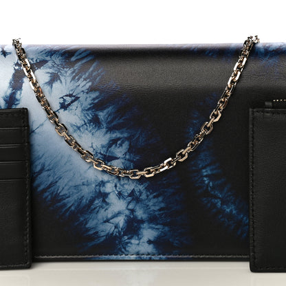 Christian Dior Calfskin Tie Dye Wallet On Chain Blue 14 of 15