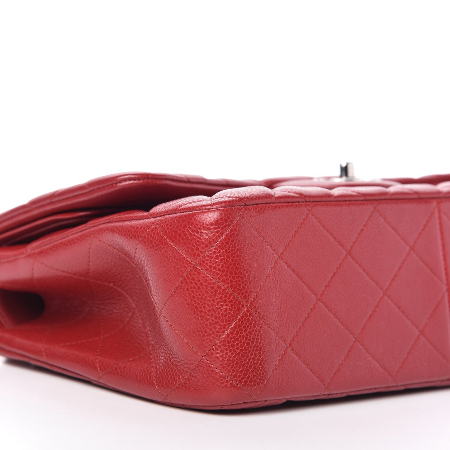 Caviar Quilted Jumbo Double Flap Red