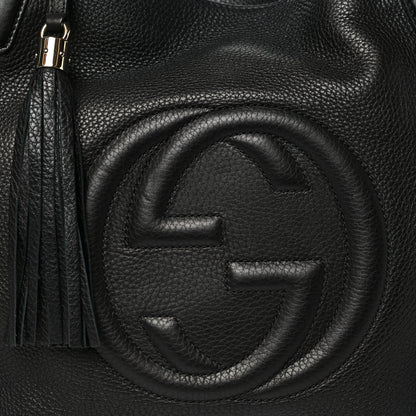 Gucci Pebbled Calfskin Medium Soho Shoulder Bag Black 8 of 10