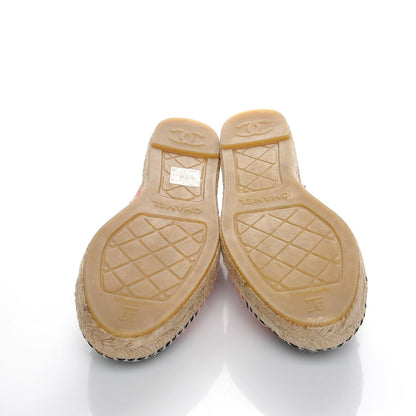 Chanel Suede Pearl CC Espadrilles 37 Pink 5 of 10