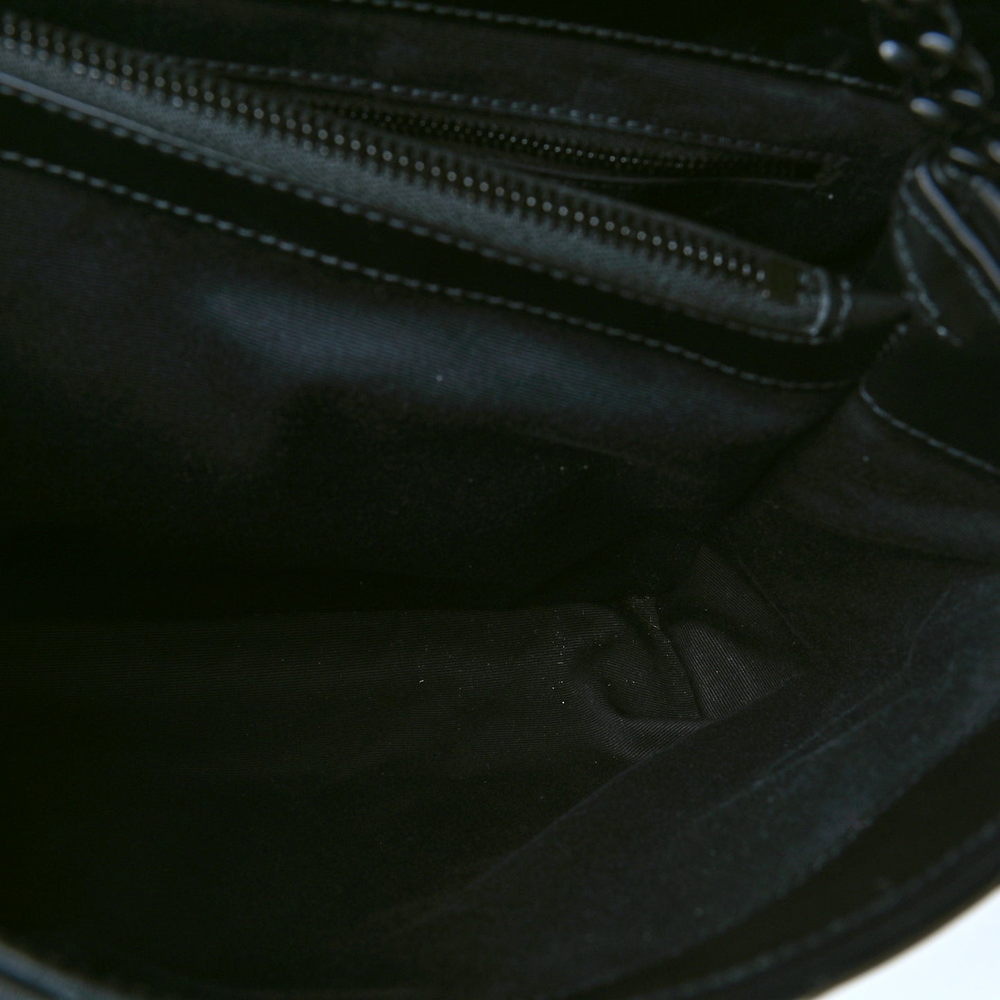 Calfskin Y Quilted Monogram Medium Loulou Chain Satchel Black