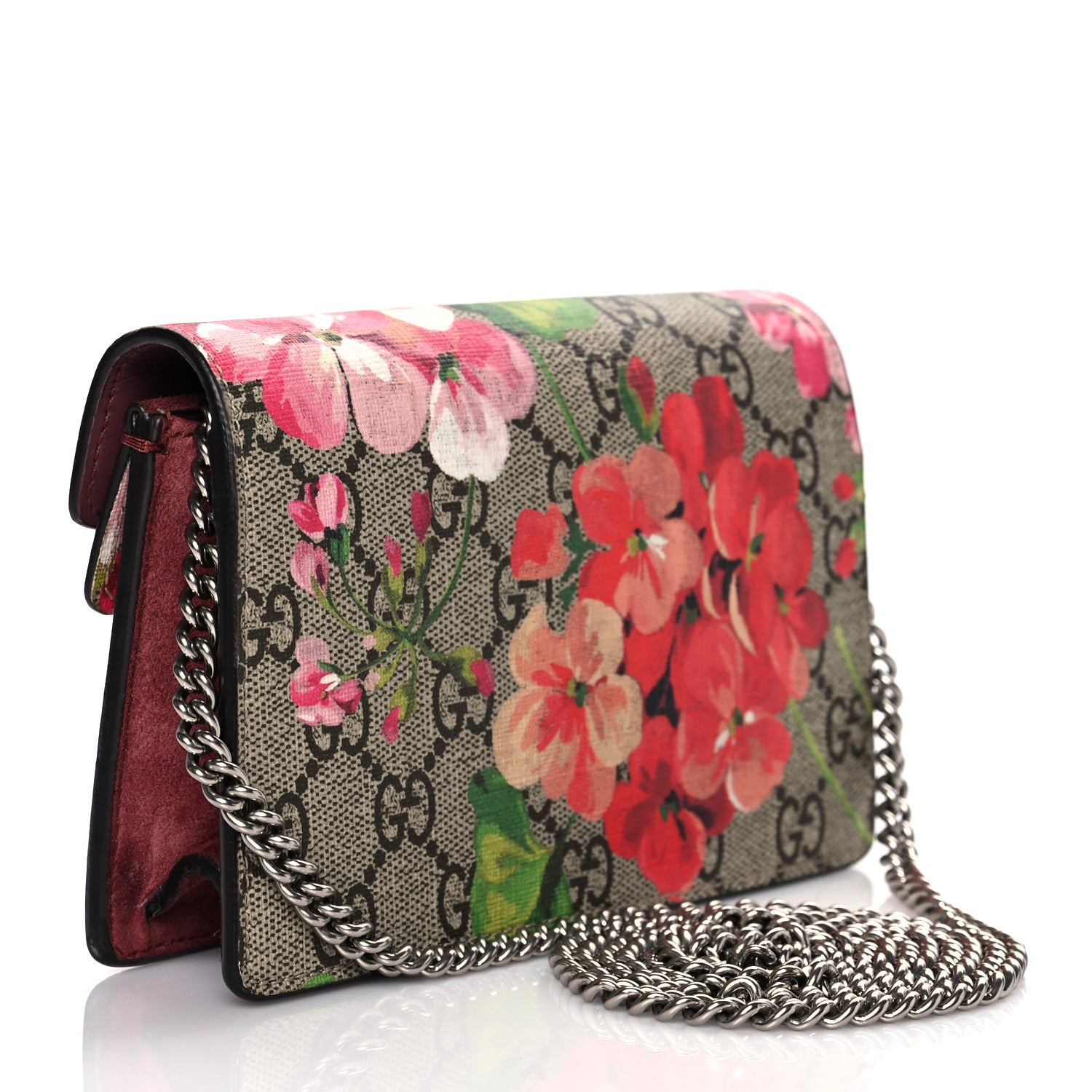 Gucci GG Supreme Monogram Blooms Super Mini Dionysus Shoulder Bag Beige Multicolor Dry Rose 3 of 9