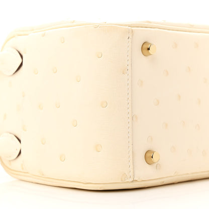 Hermes Ostrich Mini Lindy 20 Nata 9 of 14