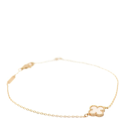 Van Cleef & Arpels 18K Yellow Gold Mother of Pearl Sweet Alhambra Bracelet 1 of 4