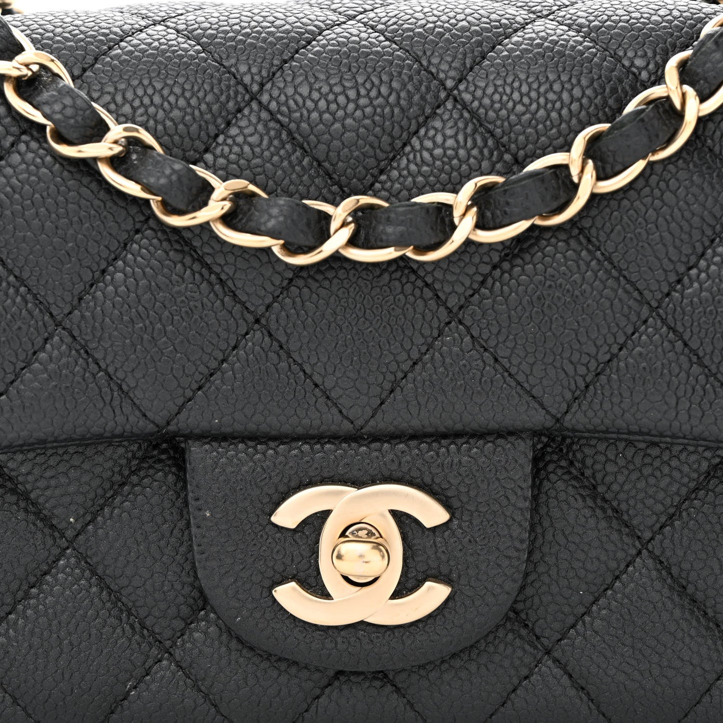 Caviar Quilted Mini Rectangular Flap Black