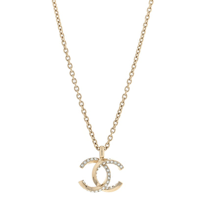 Chanel Metal Crystal CC Necklace Gold 1 of 4